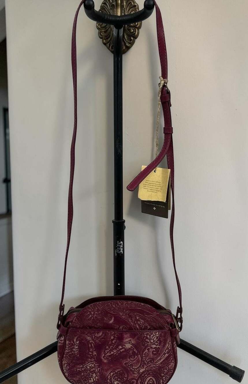 Patricia Nash Paisley Embossed Leather Crossbody Bag